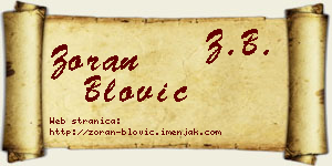 Zoran Blović vizit kartica
